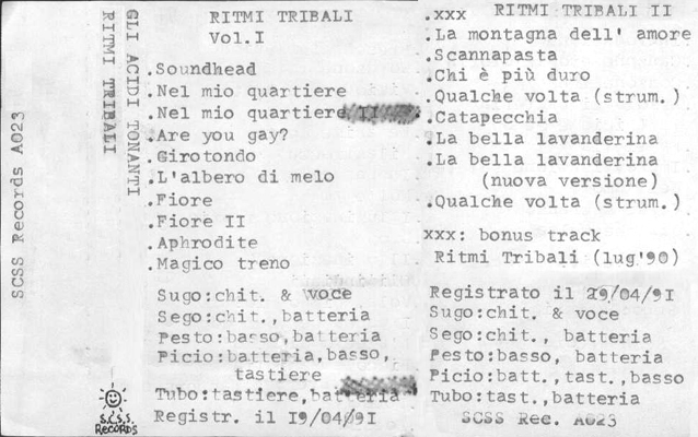 a023 gli acidi tonanti: ritmi tribali 1991